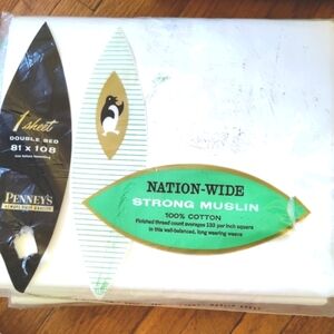 Vintage Double/Full Bed Flat Sheet by Penneys